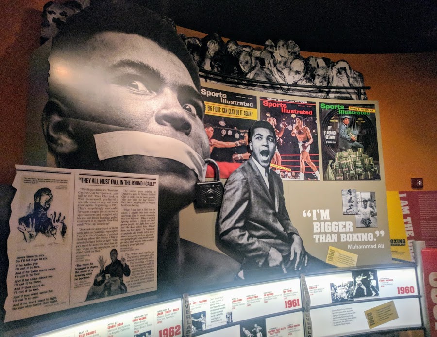 Muhammad Ali magazine covers in the Muhammad Ali Museum in Louisville, Kentucky