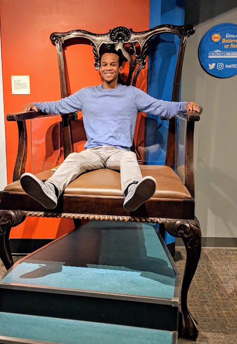 Giant chair in Ripley's Believe It Not exhibit at the Children's Museum of Indianapolis 