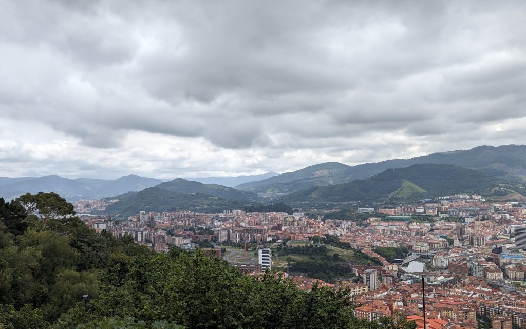 The view from atop Bilbao, Spain
